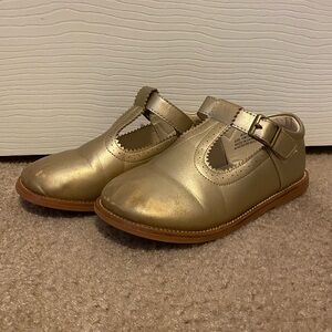 Gold Mary Jane shoes